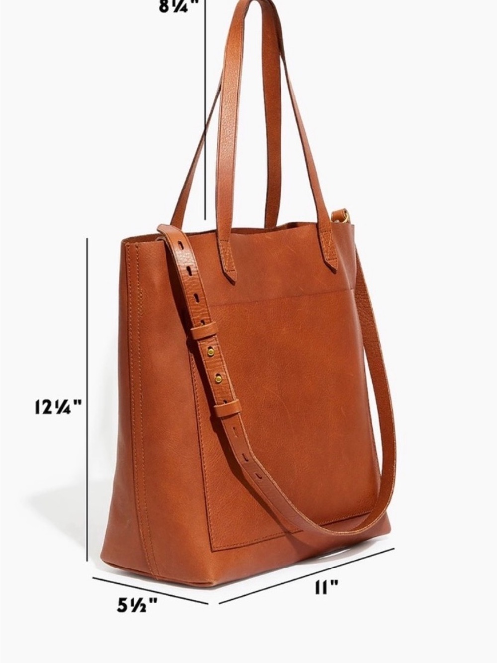 Madewell Brown Leather Tote with Adjustable Strap - Picture 6 of 6